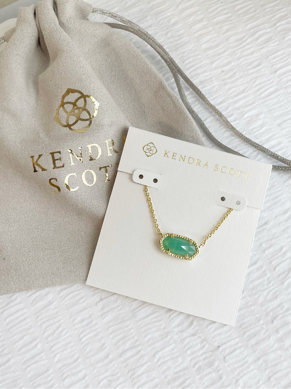 Kendra Scott Green Chalcedony Ellie Pendant Necklace - Gold